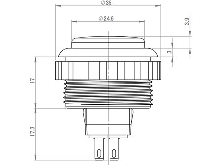 Seimitsu PS-14-KN &quot;Select&quot; Bouton Jaune 30mm Bouton Poussoir Transparent