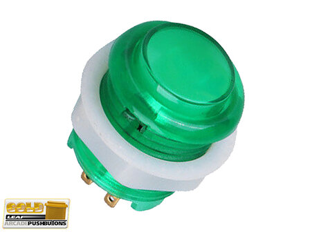  Super Silent Gold-Leaf 5V Led Push Button 27mm, Drill Size 24mm Green