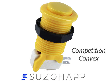 Suzo Happ Convex Competition Arcade Push Button Yellow