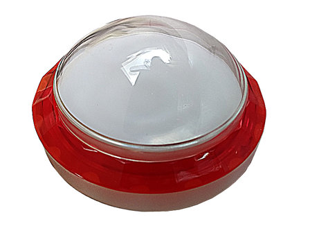 65mm Dome Diamond Bezel Led Arcade Drukknop Rood/Wit