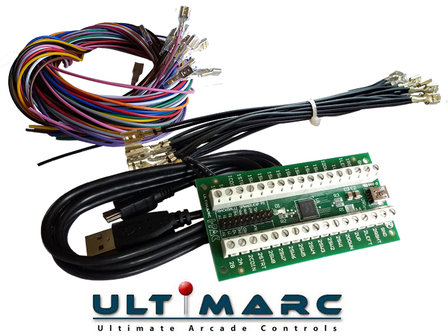 Encodeur de clavier USB Ultimarc I-PAC 2 avec kit de c&acirc;blage au choix