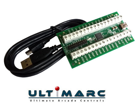 Encodeur de clavier USB Ultimarc I-PAC 2 avec kit de c&acirc;blage au choix