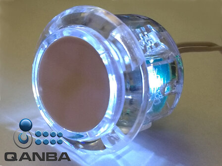 QANBA Bouton-poussoir &agrave; pression cristalline 30MM avec LED blanche