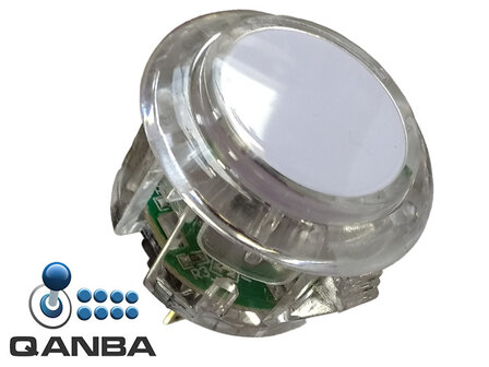 QANBA Bouton-poussoir &agrave; pression cristalline 30MM avec LED blanche