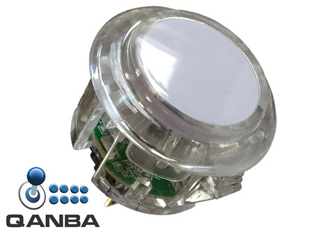 QANBA 30MM Crystal Clear Snap-in Push Button with Blue 5V Leds