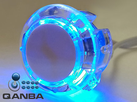QANBA 30MM Crystal Clear Snap-in Drukknop met Blauwe 5V Leds