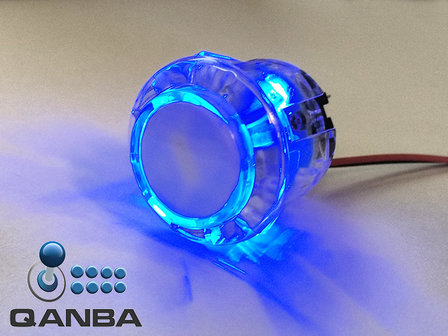  QANBA 24MM Crystal Clear Snap-in Push Button Switch with Blue 5V Leds