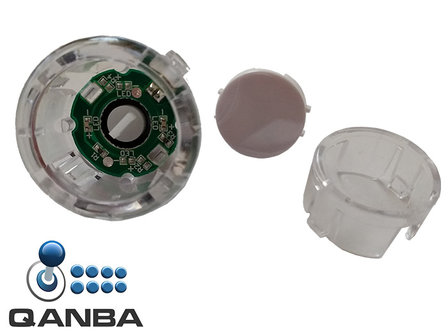 QANBA 30MM Crystal Clear Snap-in Push Button with Blue 5V Leds