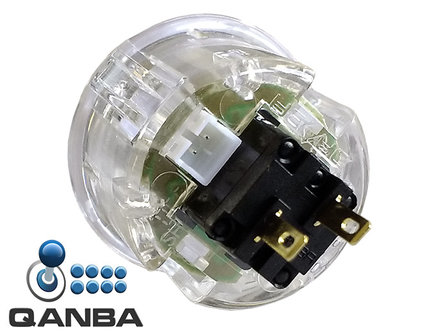 QANBA Bouton-poussoir encliquetable transparent de 30&nbsp;MM avec LED bleues 5V