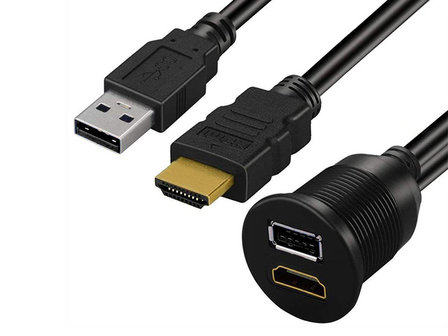  HDMI 1.4 haute vitesse avec module d&#039;intercommunication d&#039;extension Ethernet + USB 3.0 1 m