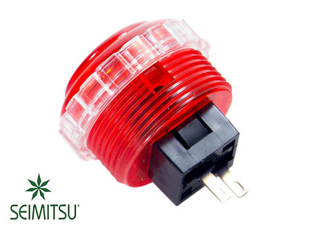  Seimitsu PS-14-KN Red 30mm Transparent Arcade Push Button