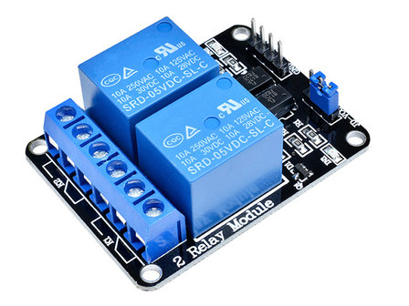 2 kanaals 5V Relais Module Board Optocoupler Relay voor o.a. Arduino, Raspberry Pi, pcDuino