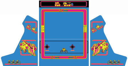 Arcade Bartop Vinyl Sticker Set &#039;Ms. Pac-Man&#039;