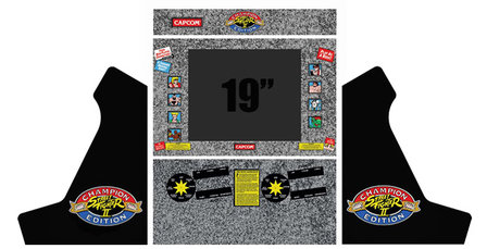  Arcade Bartop Vinyl Sticker Set &#039;Street Fighter II Champion Edition&#039;