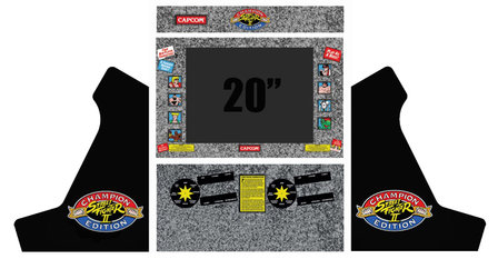  Arcade Bartop Vinyl Sticker Set &#039;Street Fighter II Champion Edition&#039;