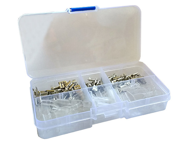 270-piece Male / Female Assortment Cable Shoes in Handy Storage Box 2.8mm / 4.8mm / 6.4mm