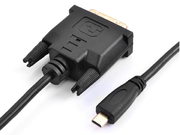Micro HDMI naar DVI 24+1Pin Adapter kabel, 1m Raspberry Pi4 