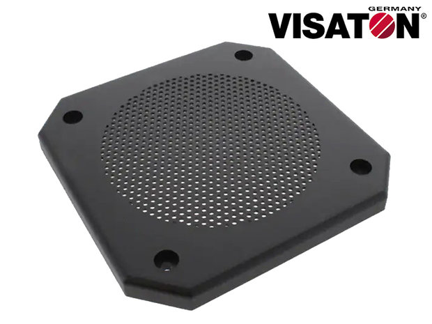  Grille de haut-parleur octogonale Visaton pour haut-parleurs jusqu'à 4 "noir 114x114mm