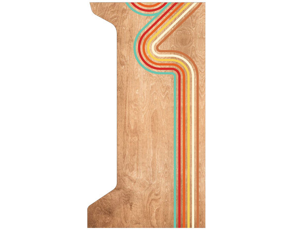 Arcade Bartop + Onderstel Vinyl Stickerset 'Arcade Classics' in Wood Look Design