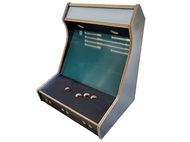 20" SBE Custom 1-Player Arcade Bartop Bouwpakket uit 18mm Zwart Gemelamineerd MDF
