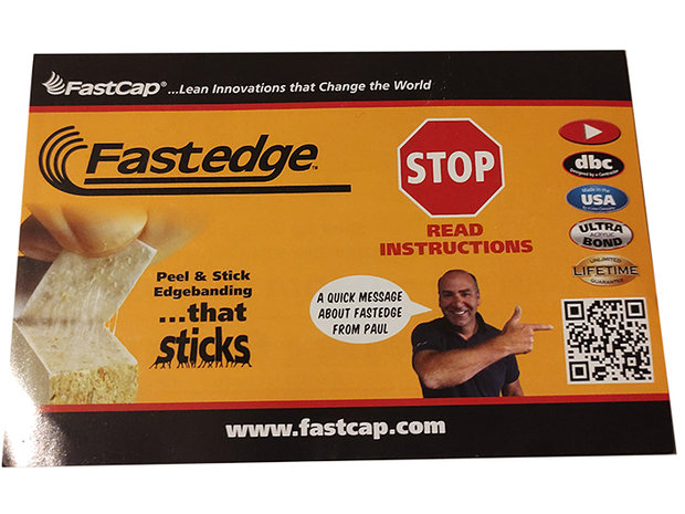 FastCap Fastedge 23,8mm 'Peel & Stick' Ultra Bond Edgeband, Roll of 15,24m, Black