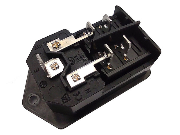 Power Switch Built-in module IEC320 with C14 Connection contact 4-Pole DPST on/off switch, Black.