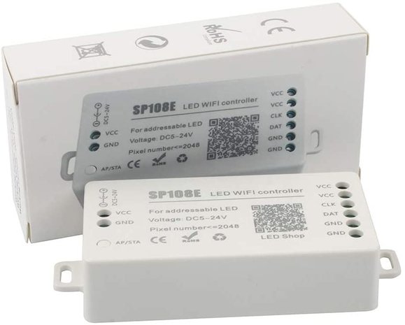 Digitale ARGB WIFI Led Strip Controller SP108E voor 5V, 12V en 24V Led Strips