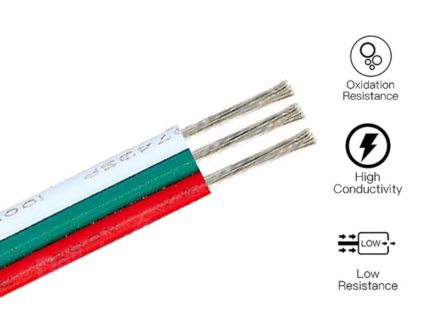 Câble de connexion à 3 fils pour les bandes de Led WS2812B, 3x 0.5mm2, par mètre