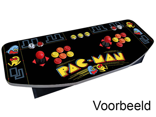 Arcade-Box-Bedienfeld-Aufkleber „Pac-Man“, seidenglänzend, laminiert mit UV-Filter