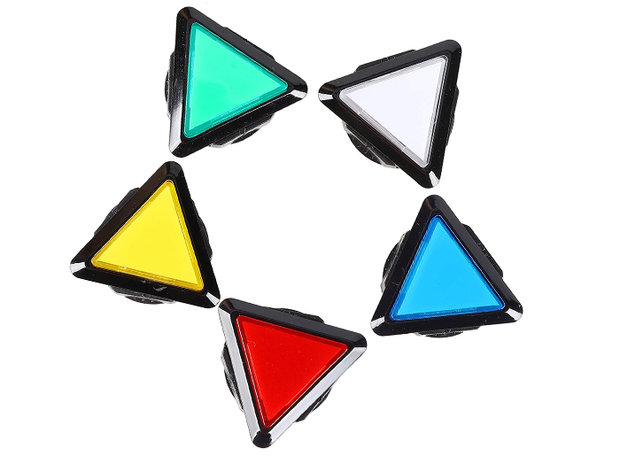 Bouton-poussoir d'arcade à led triangulaire, rouge