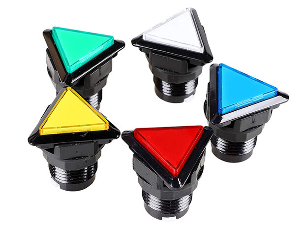 Dreieckiger LED-Arcade-Drucktaster, Gelb
