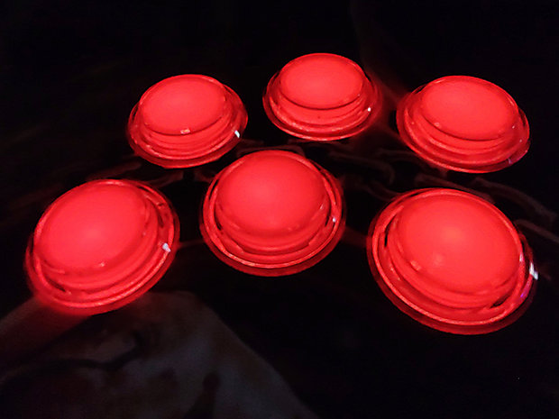 Transparent Led Arcade Push Button Red