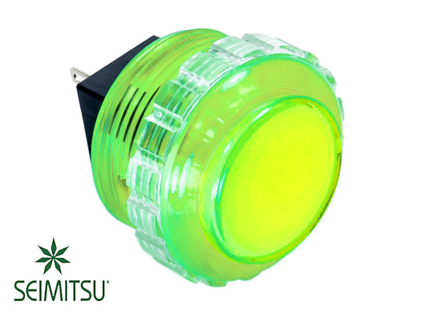  Bouton poussoir d'arcade transparent Seimitsu PS-14-KN Lime 30mm