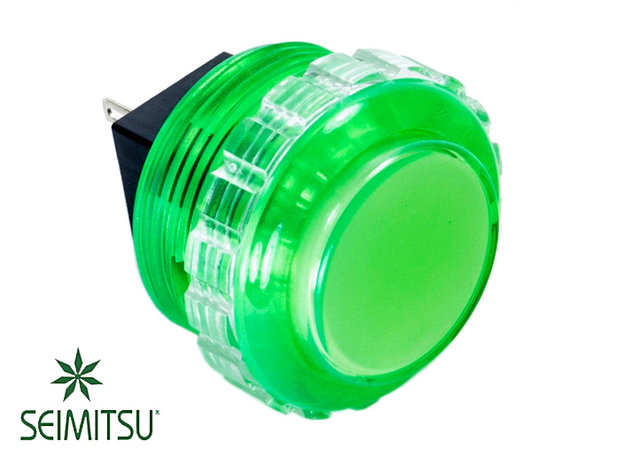  Seimitsu PS-14-KN Green 30mm Transparent Arcade Push Button