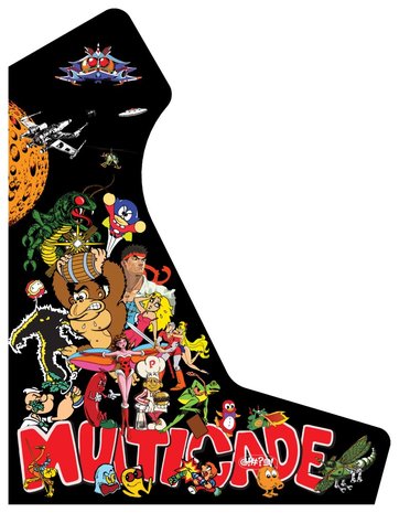 Jeu d'autocollants en vinyle Arcade Bartop 'Multicade Black'