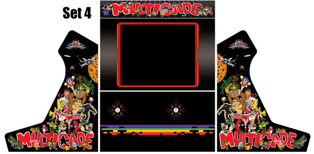 Arcade Bartop Vinyl Sticker Set 'Multicade Black'