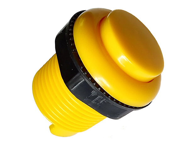  Convex Arcade Push Button with Built-in Microswitch, Yellow