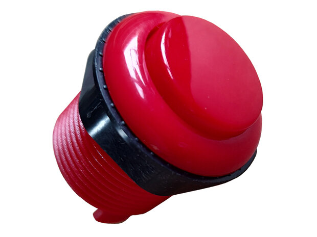 Convex Arcade Push Button with Built-in Microswitch, Red