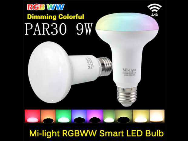  Lampe Led MiLight PAR RGBW Série RGB+WW 9W