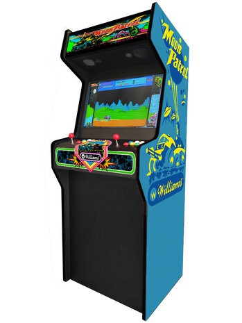 Armoire d'arcade verticale personnalisée 'Almighty' à 2 joueurs avec illustration Moon Patrol