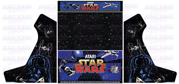 Arcade Bartop + Frame Vinyl Sticker Set 'Star Wars'