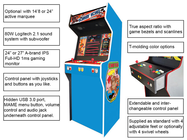 2-Player Almighty 'Donkey Kong' Custom Upright Arcadekast 
