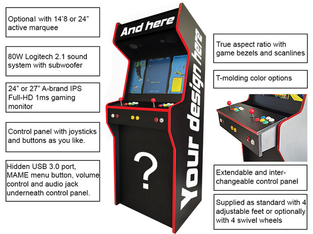 'Almighty' Custom Design Upright Arcade Cabinet für 2 Spieler