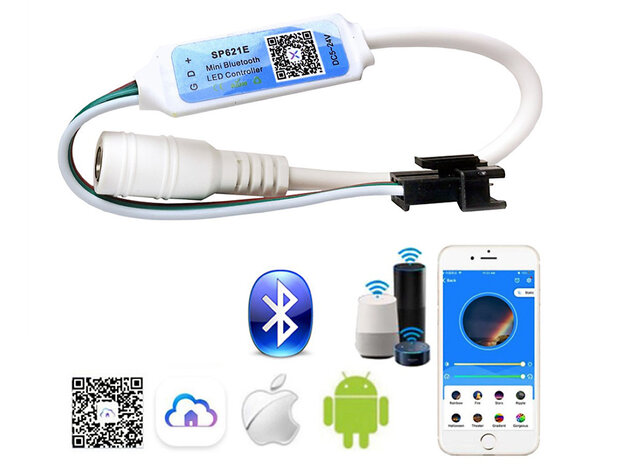 In-Line Bluetooth WS2812 ARGB Led Strip Controller mit App-Steuerung  