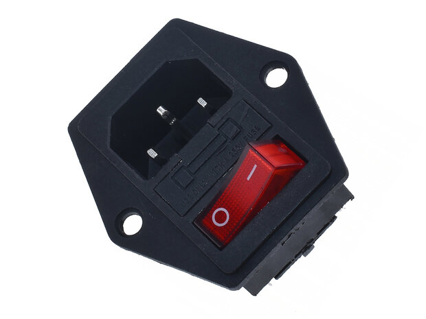 Fused-C14-Power-Cord-Socket-with-Illuminated-On/Off-Switch-and-Integrated-Jumpers-(IEC320 250V/10A max)
