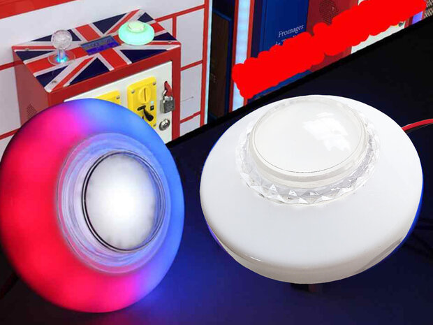 76mm Dome RGB Running Led Push Button Switch for Grab Machines, Space Slam, Fishing Game Ticket Machine, etc.