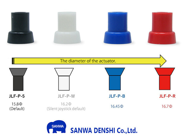 Sanwa JLF-P-B - 0,65mm Oversized Nylon Actuator Blauw Voor Sanwa JLF Serie Joysticks