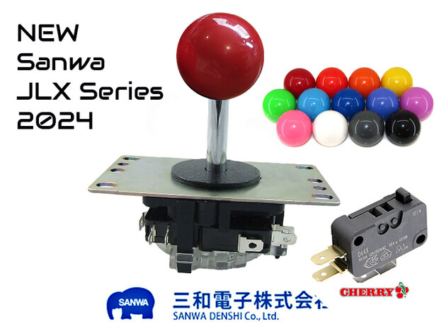 Sanwa JLX-TM-8T Balltop 4/8-weg Joystick d'arcade avec microswitches Cherry