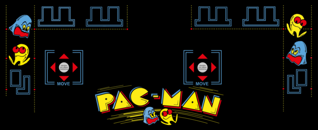 Autocollant de panneau de commande de boîte d'arcade 'Pac-Man' satiné brillant laminé avec filtre UV
