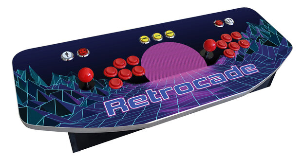 XL Arcadebox Controlepaneel Sticker 'Retrocade' Zijdeglans Gelamineerd met UV Filter
